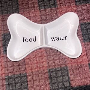 White Bone-Shaped Dog Bowl